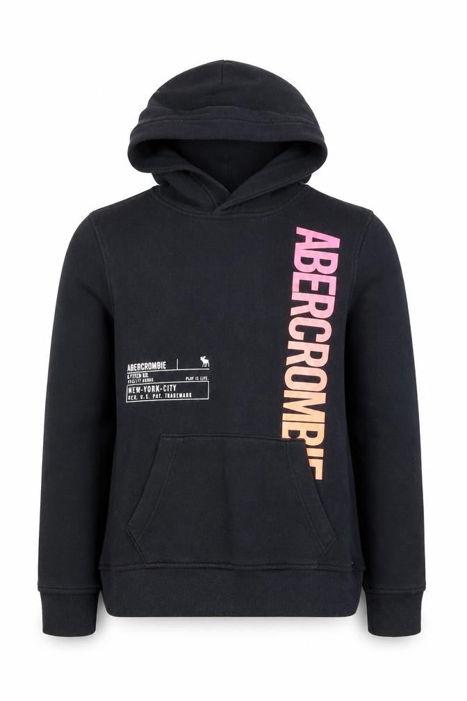 Abercrombie & Fitch Kids Girls Black Hoodie 11-12Y Pullover Casual