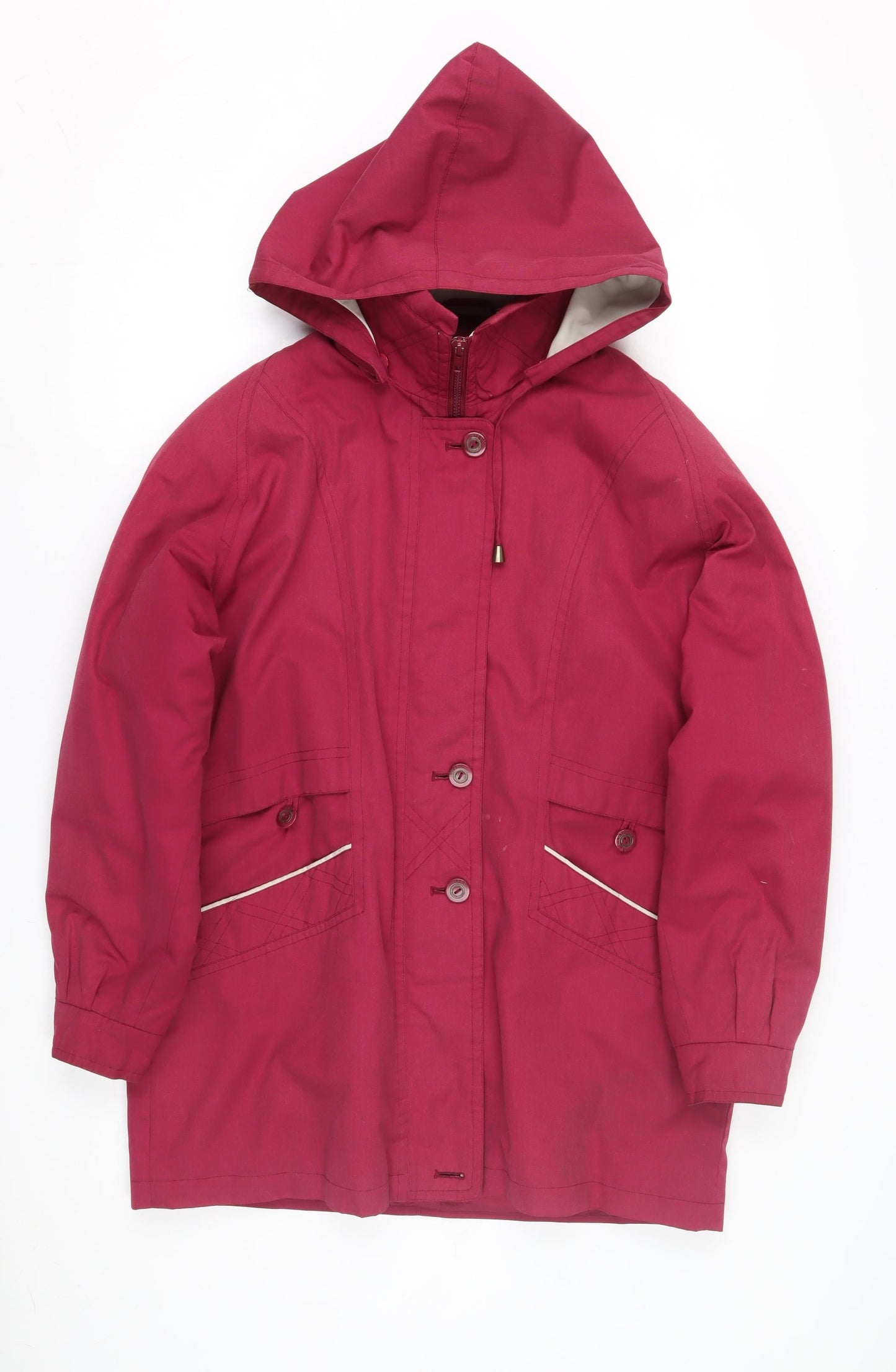 David Barry Women's Red Rain Coat Size 14