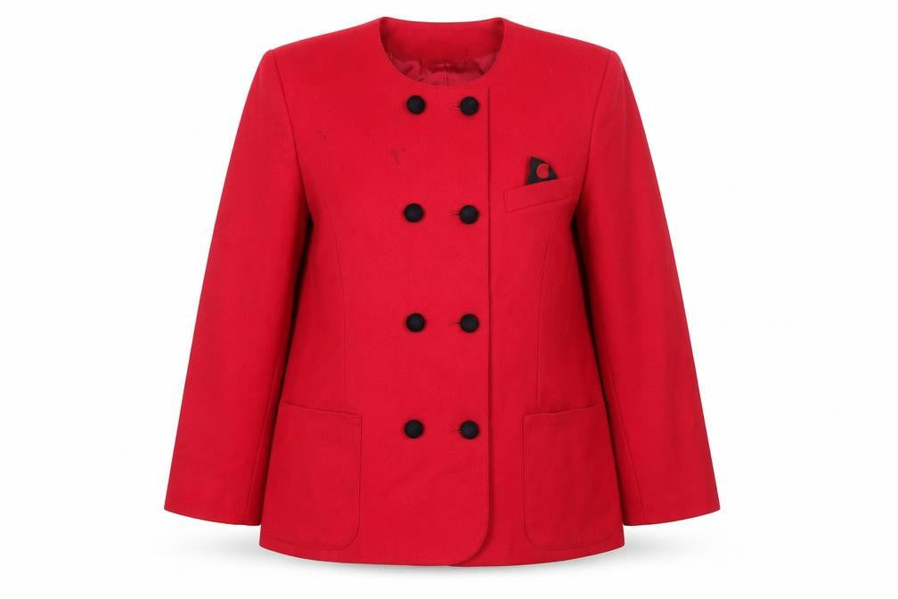 Barucci Women's Red Wool Double-Breasted Coat