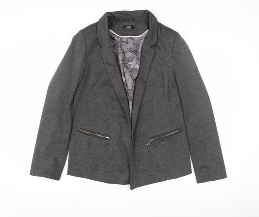 Wallis Women's Grey Blazer, Size 12, Classic Casual Look