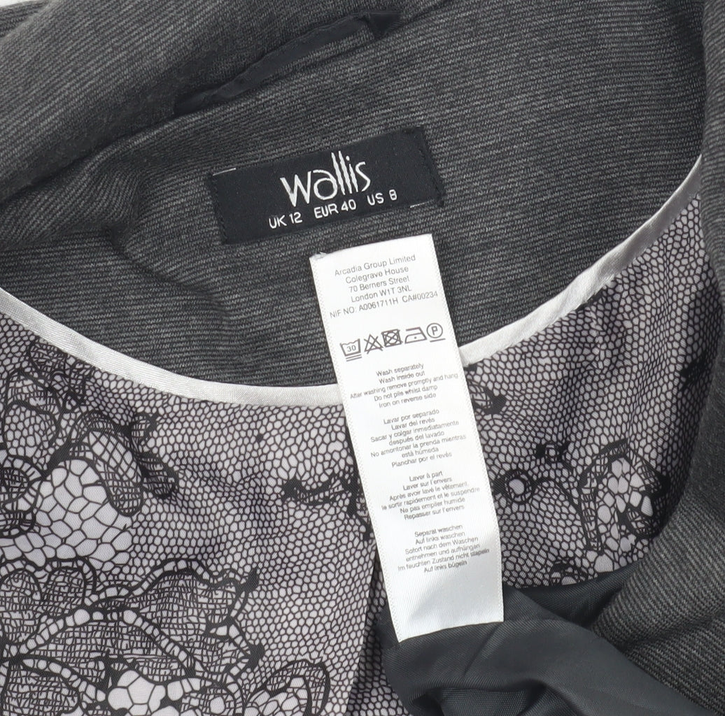 Wallis Women's Grey Blazer, Size 12, Classic Casual Look