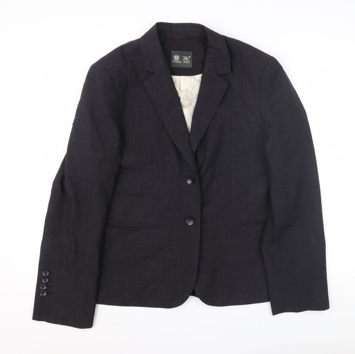 Skopes Women's Black Wool Blend Blazer, Button Closure