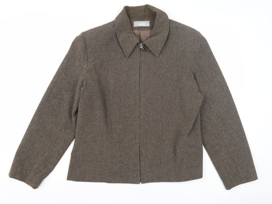 Wallis Women's Brown Wool Jacket Size 16