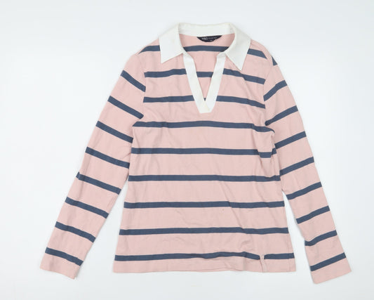 Marks and Spencer Women's Pink Polo Jersey Top Size 8