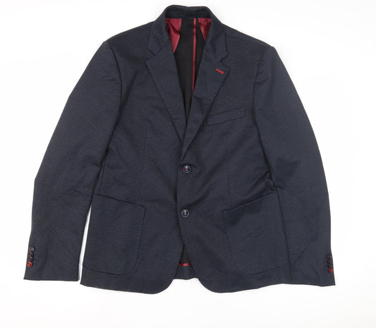Serpy Men's Blue Blazer, Size UK 42, Formal Geometric