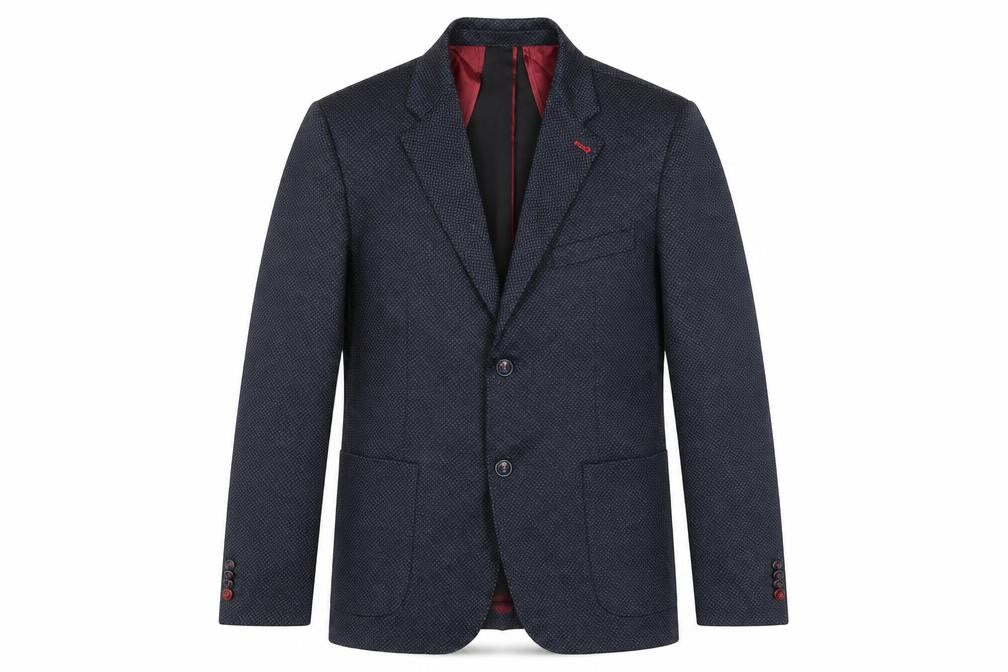 Serpy Men's Blue Blazer, Size UK 42, Formal Geometric