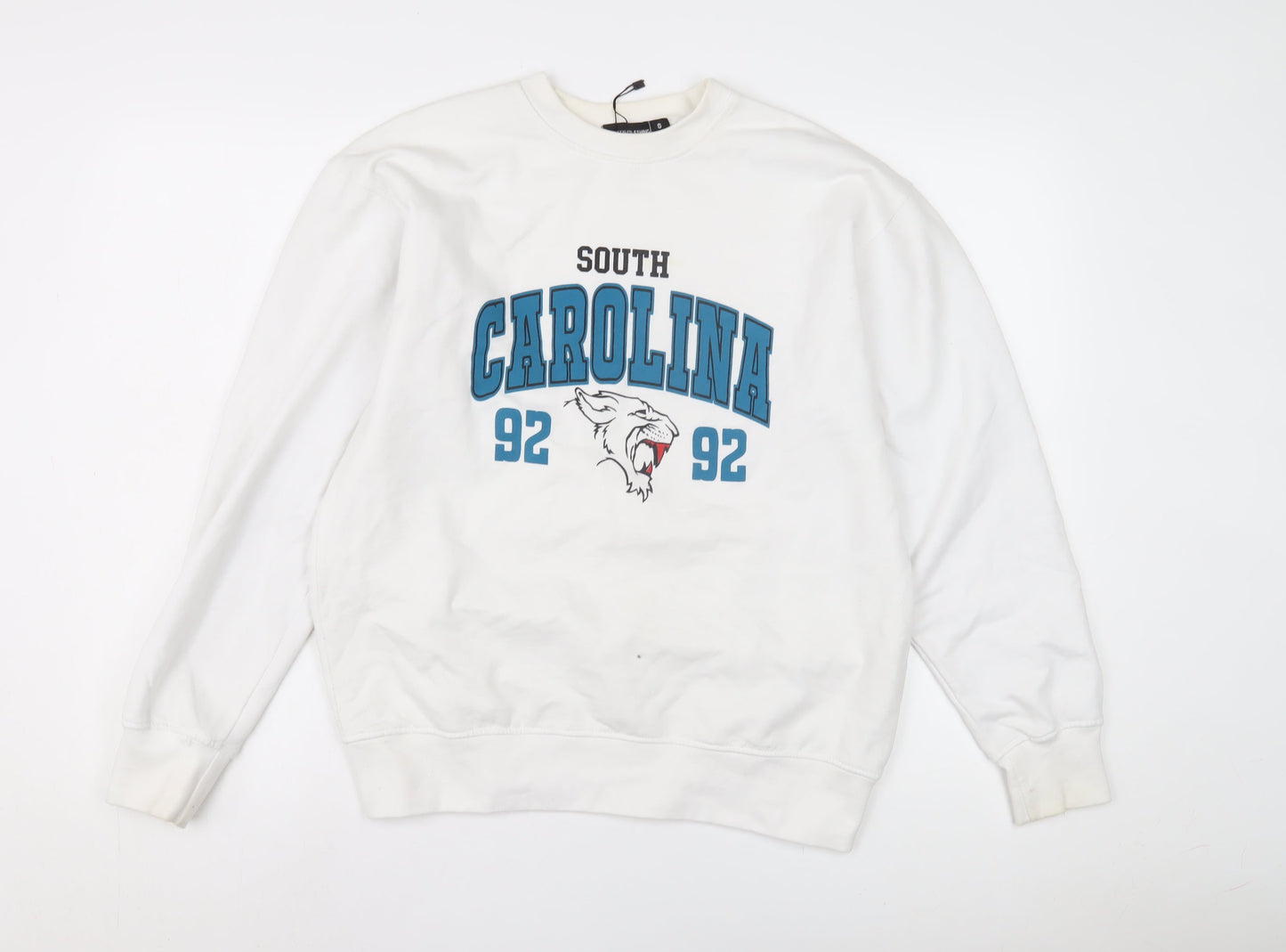 PrettyLittleThing Unisex White Graphic Sweatshirt S