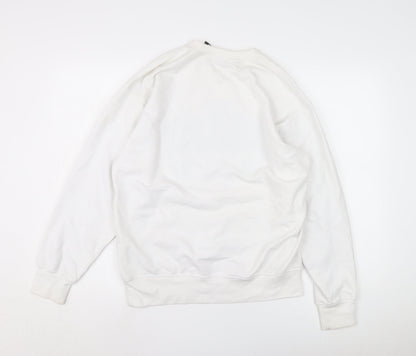 PRETTYLITTLETHING Mens White Graphic Sweatshirt S
