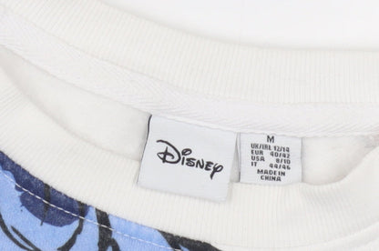 Preloved Disney White Stitch Pullover Sweatshirt, Unisex Adults Size 12 - Detail