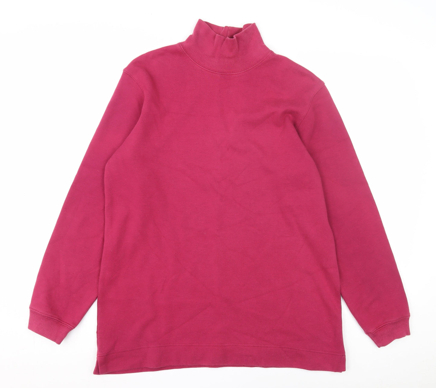 Lands' End Women's Red Mock Neck Sweatshirt M