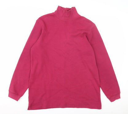 Lands' End Women's Red Mock Neck Sweatshirt M