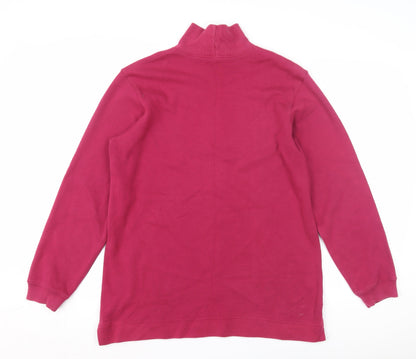 Lands' End Women's Red Mock Neck Sweatshirt M