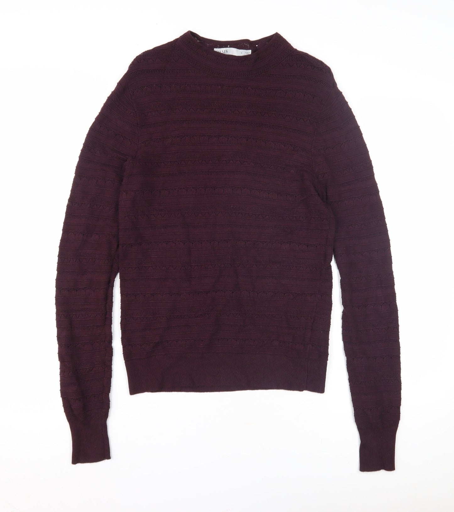 Oasis Women's Purple Crew Neck Jumper, S, Long Sleeve Knit
