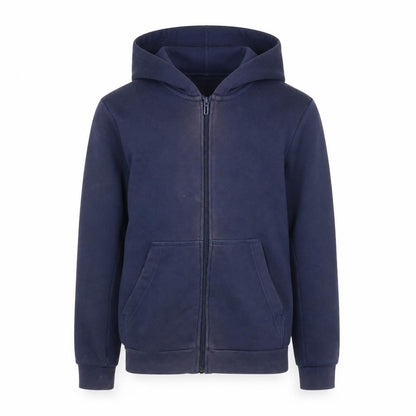 Front view of Adidas boys’ navy full zip hoodie 11-12 years