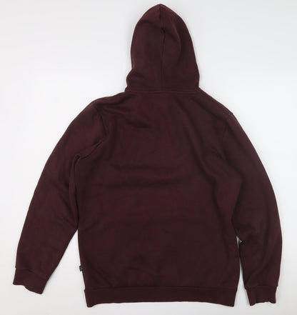 Back view of Puma Men's Red Pullover Hoodie S with Logo