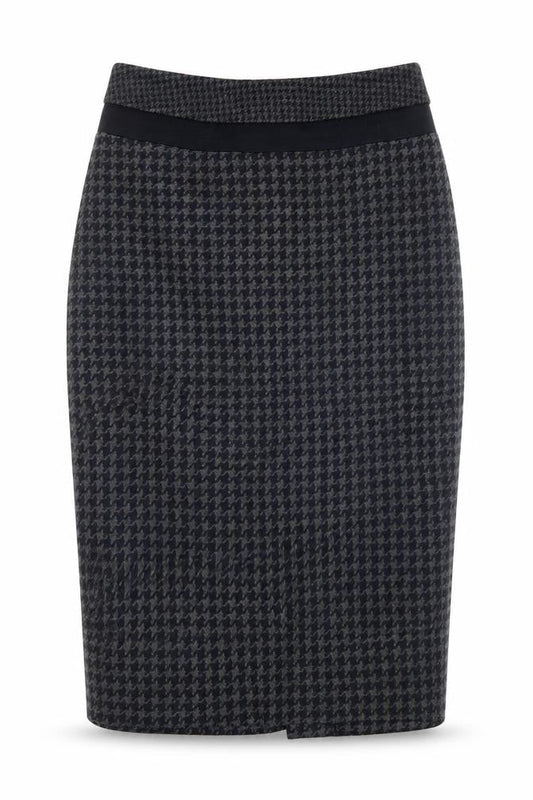 Laura Ashley Women’s Black Houndstooth Pencil Skirt