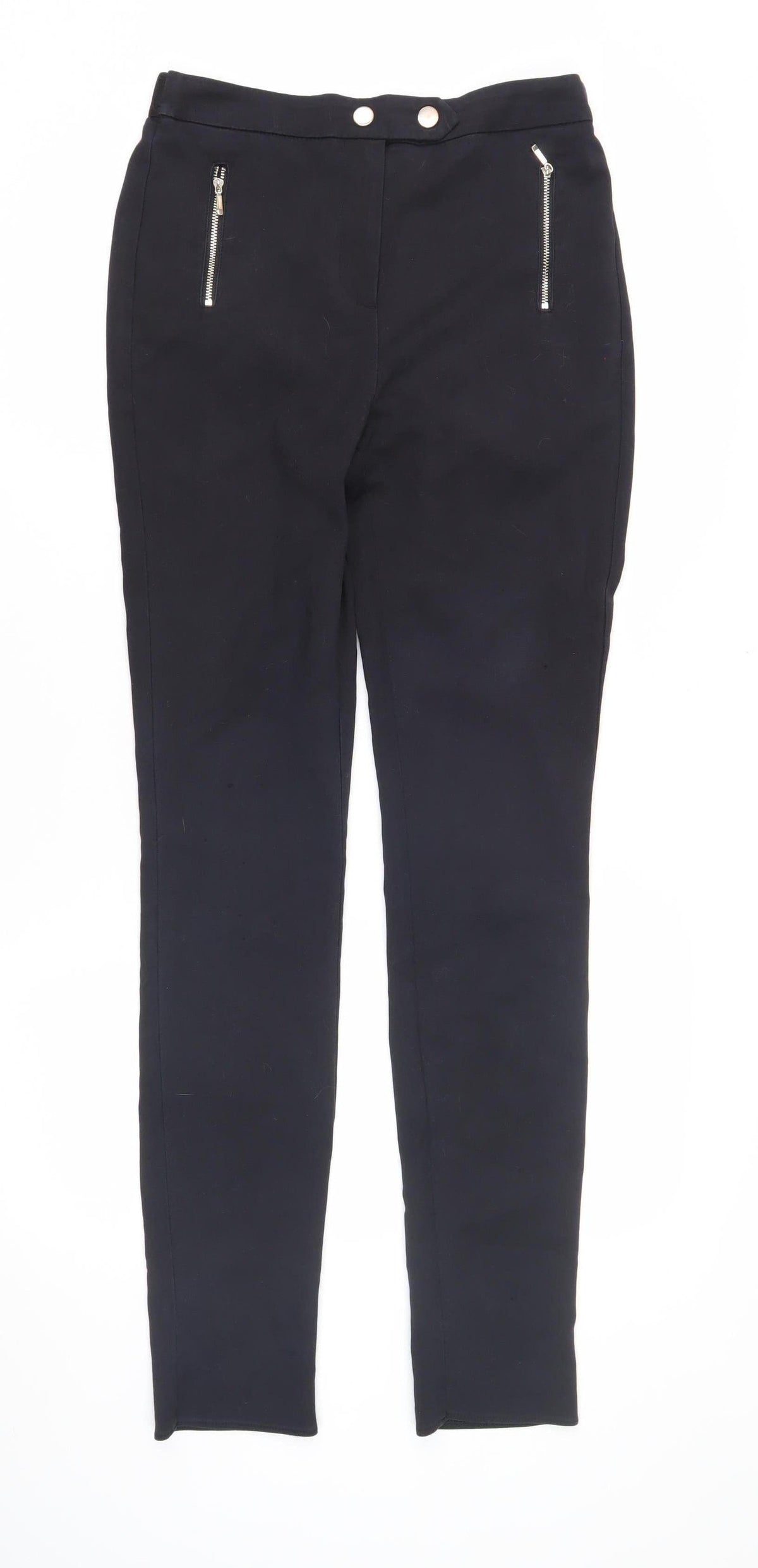 Next Women's Black Skinny Trousers 8XL with Zip Accents