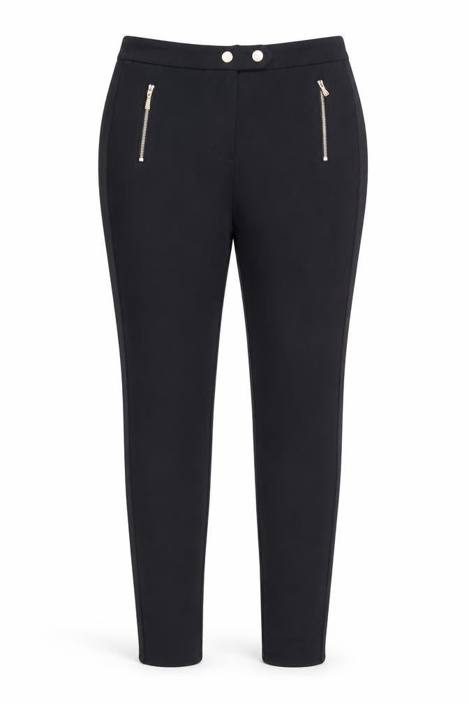 Next Women's Black Skinny Trousers 8XL with Zip Accents