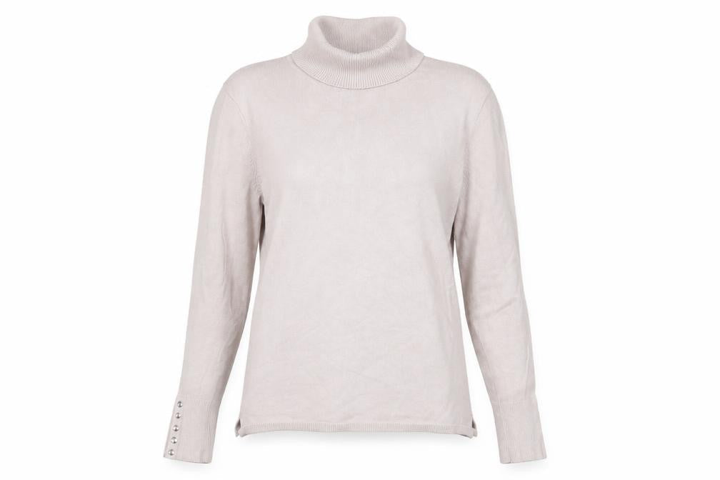 M&Co Women's Ivory Roll Neck Jumper Size 10