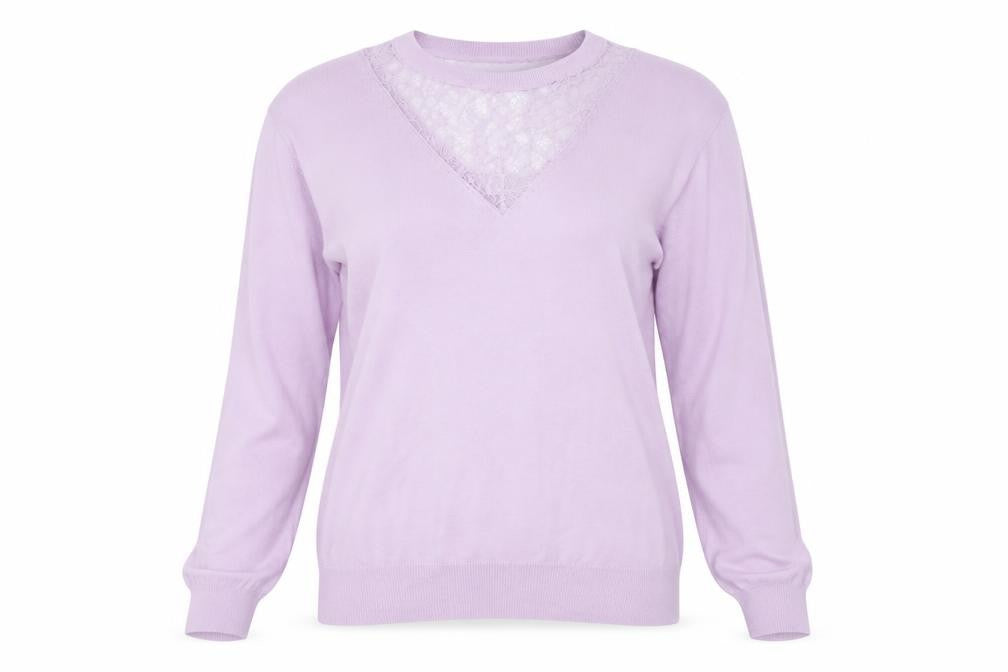 Pied a Terre Women's Purple Knit V-Neck Pullover Jumper Size 12