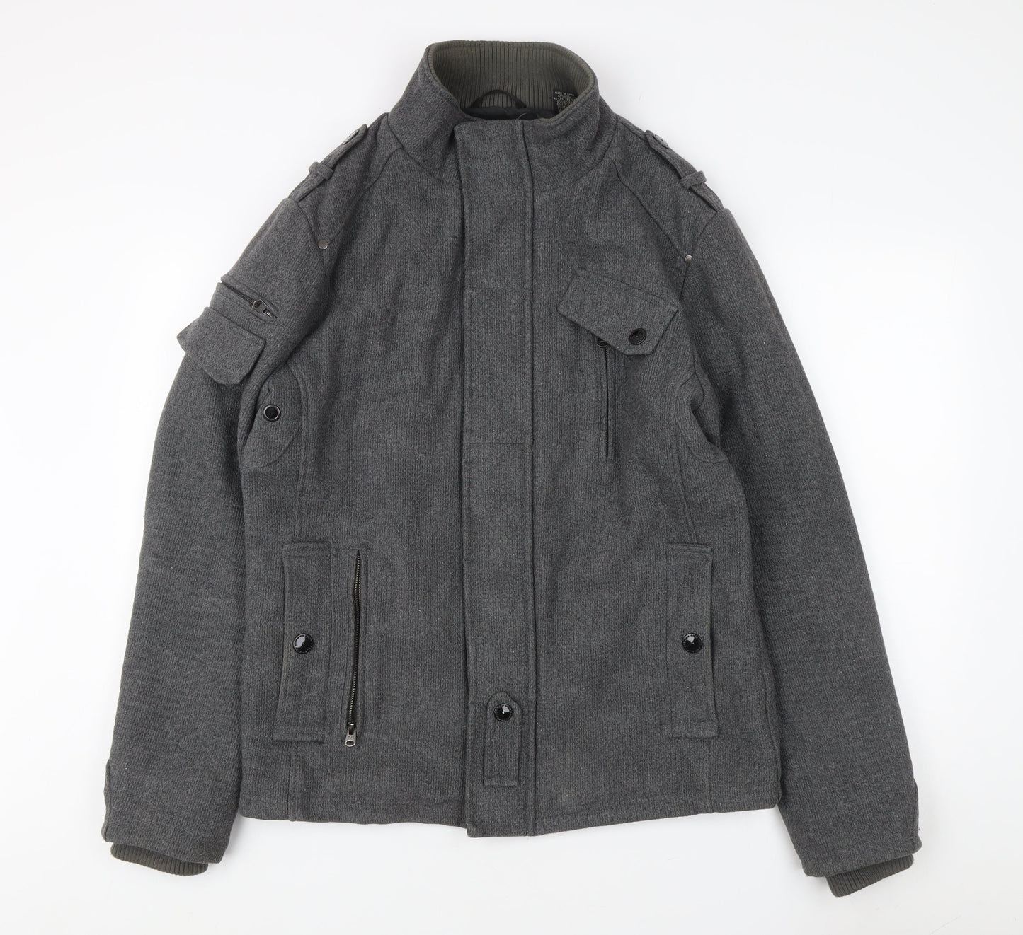 Projek Raw Men's Grey Military Jacket Size L