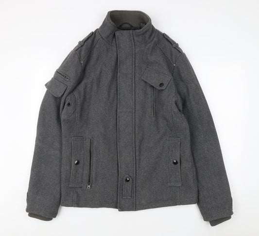Projek Raw Men's Grey Military Jacket Size L