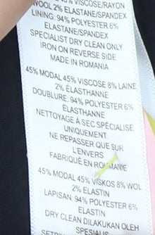Close-up detail of French Connection Women's Black Halter Dress, size 8