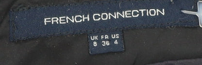 Brand and care label for French Connection Women's Black Halter Dress, size 8