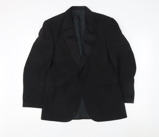 Mr Harry Men's Black Blazer, 38S One-Button, Formal