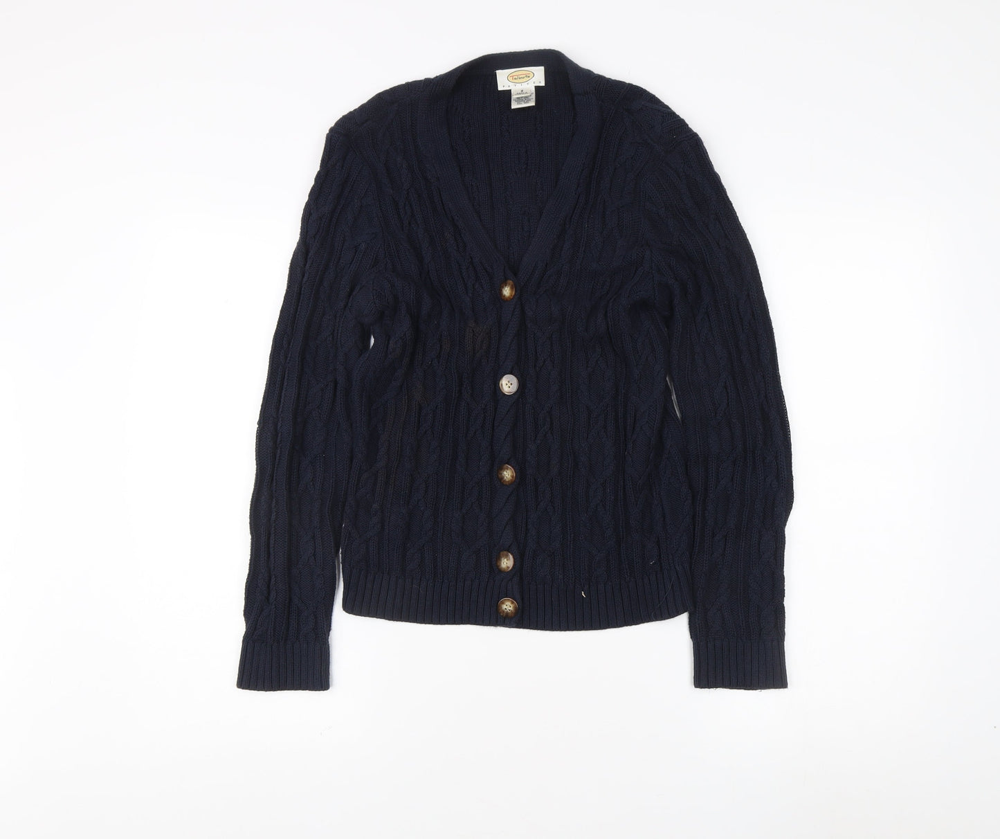 Talbots Women's Blue Petites Cable-Knit Cardigan S