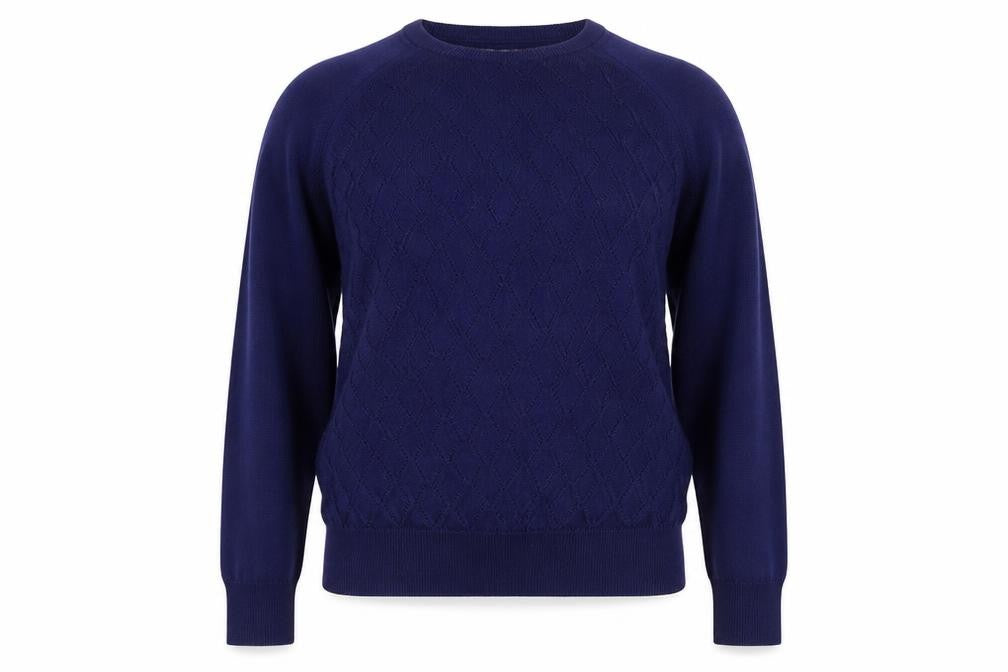 Damart Women's Blue Cable Knit Wool Jumper, Size 14