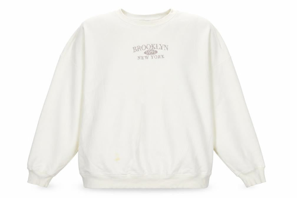 New Look Women's Ivory Graphic Sweatshirt - L