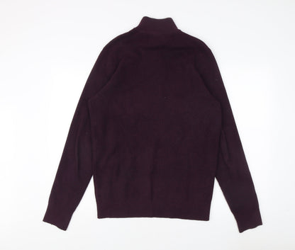 Marks & Spencer Men's Purple High Neck Jumper M