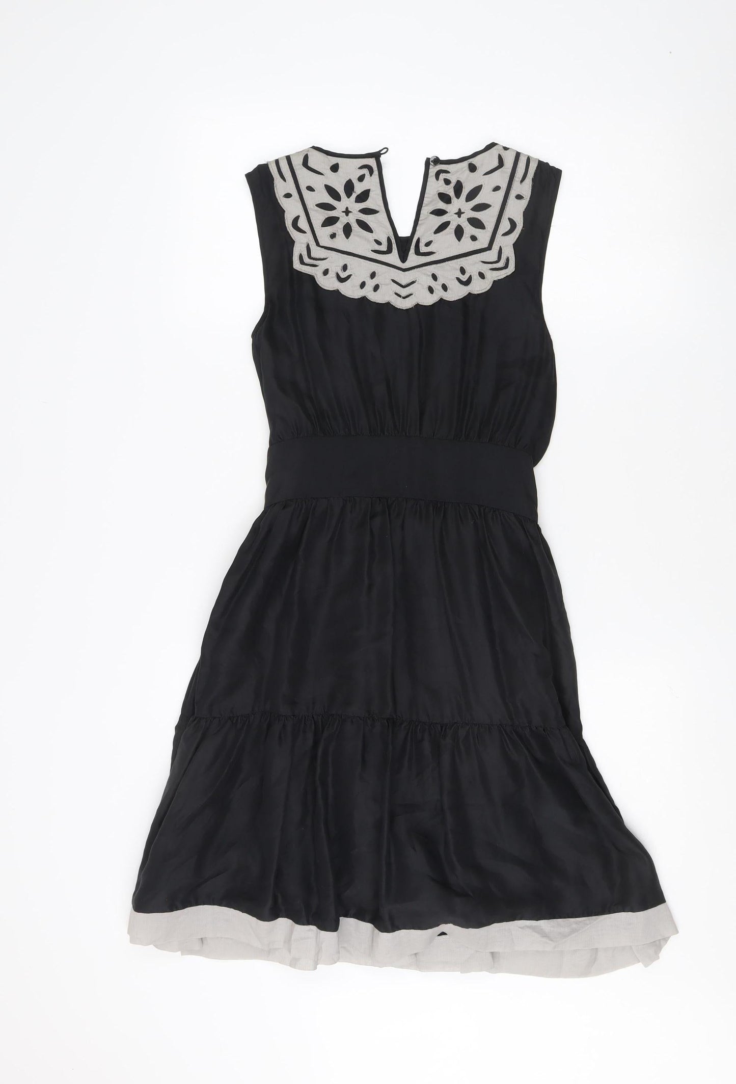 Warehouse Women’s Black Silk Sleeveless Dress