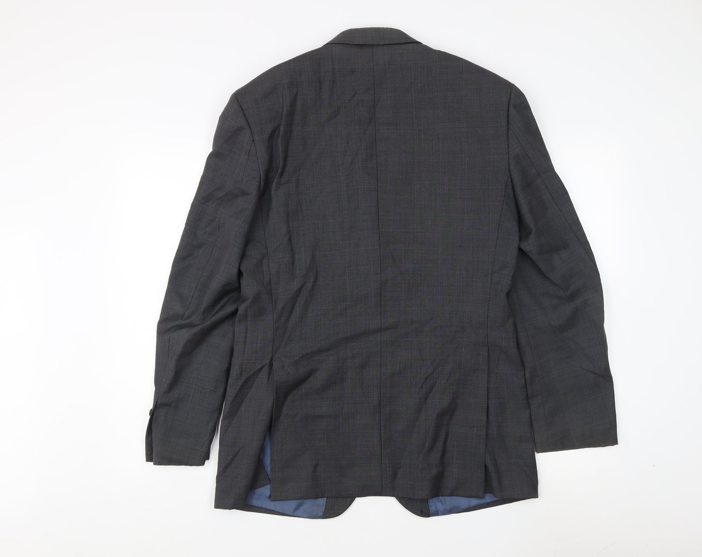 Next Men's Grey 38R Wool Blazer, Regular Fit