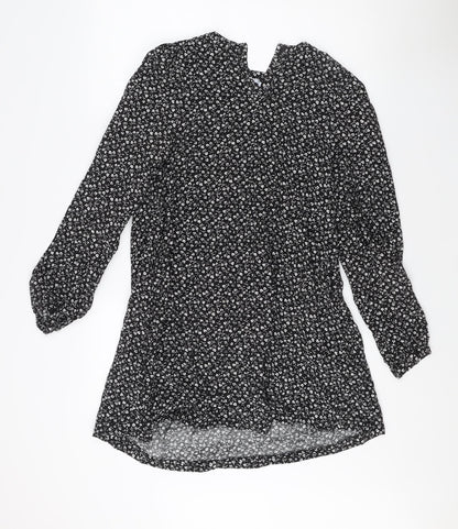Front view of Only Women's Black Floral Blouse, size S, Elegant Casual