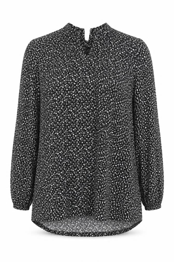 ONLY Women's Black Floral Blouse, Size S, Elegant Casual