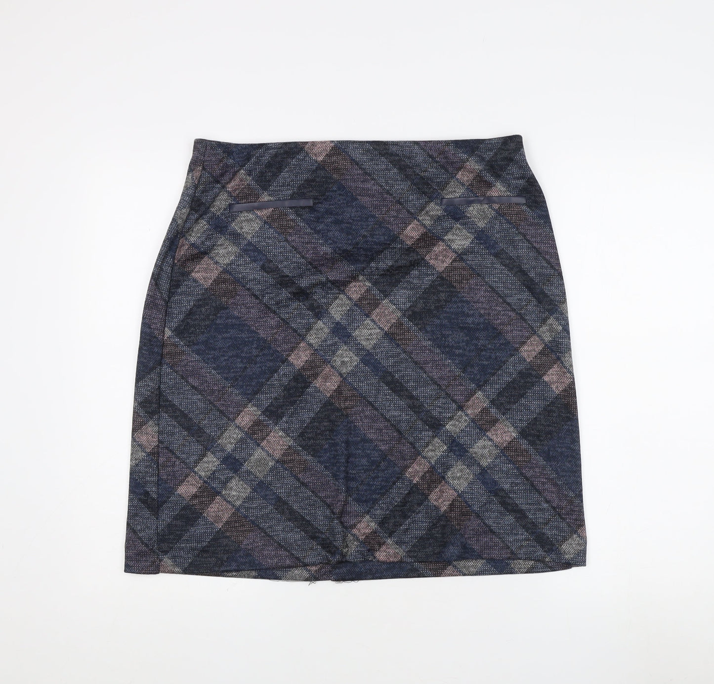 Roman Women's Blue Plaid Pencil Skirt Size 16