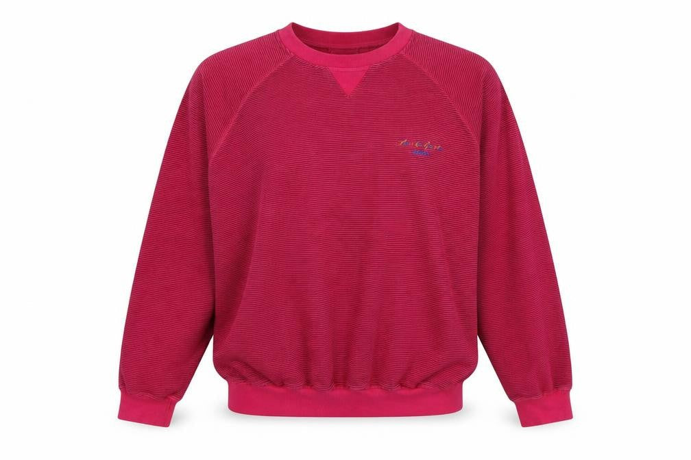 Adidas Unisex Red Striped Logo Sweatshirt, Size M