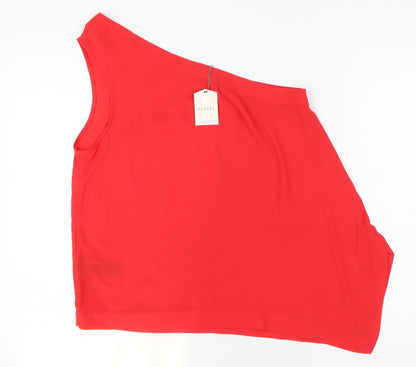 Oasis Women's Red One Shoulder Top Size 14