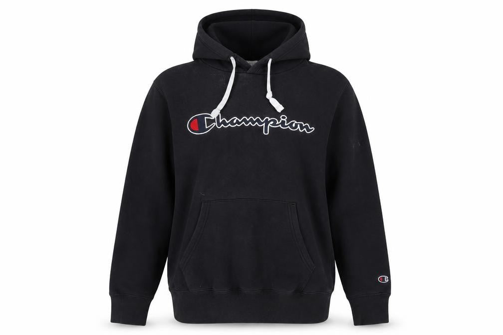 Champion Unisex Black Hoodie, M, Regular Fit, Logo