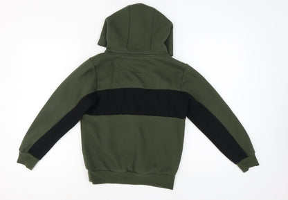 Back view of Fila boys’ green hoodie 12-13 years pullover casual