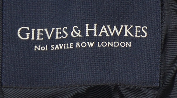 Gieves & Hawkes Men's Blue Striped Blazer 44 S