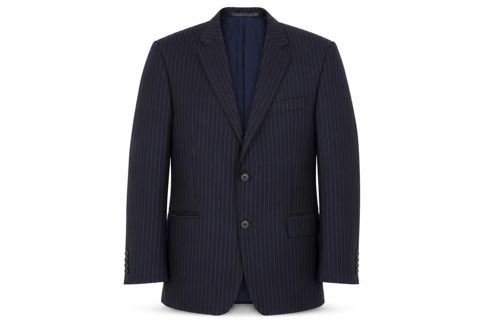 Marks & Spencer Men's Blue Striped Blazer 40R