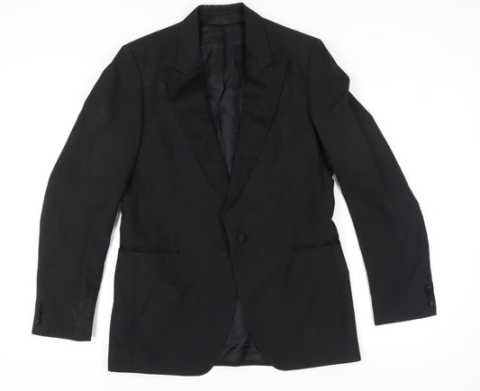 Dormie Mens Black 40L Wool Tuxedo Blazer Formal Jacket