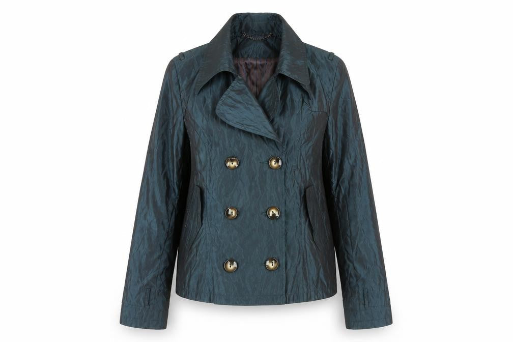 Topshop Women's Blue Pea Coat Jacket - Size 16
