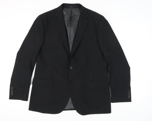 Marks and Spencer Men's Black 42R Blazer - Formal Style