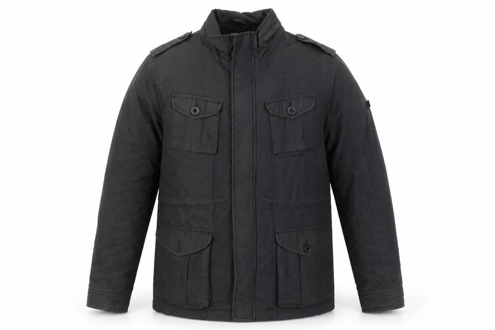Ben Sherman Men's Black Nylon Blend Military Jacket Size L