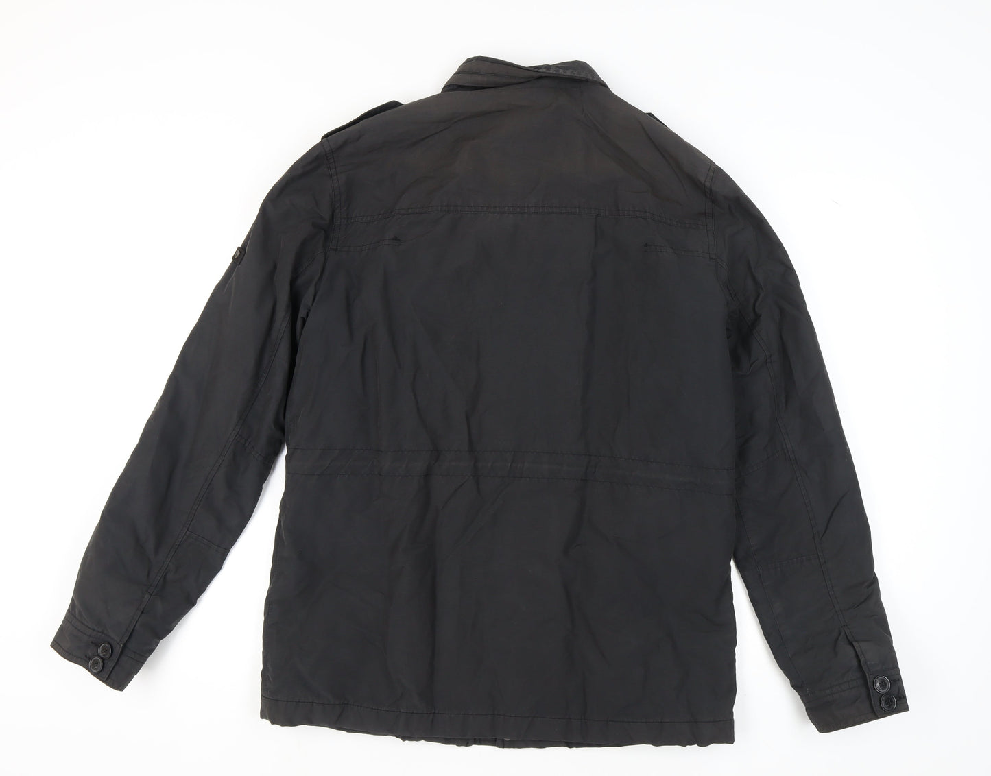Ben Sherman Men's Black Nylon Blend Military Jacket Size L