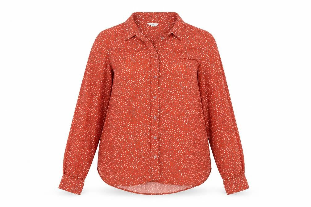 Hush Women's Red Polka Dot Button-Up Shirt Size 12